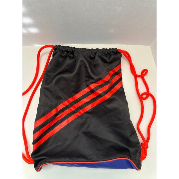 Adidas Drawstring Sackpack Gym Bag – Blue with Red Logo & Straps - Picture 2 of 3